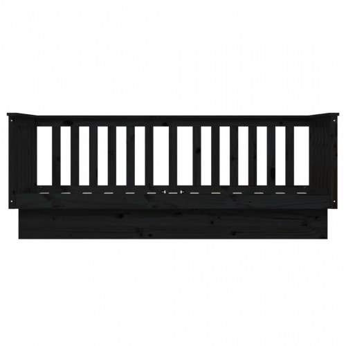 Daybed 75×190 cm i massivt fyrretræ - sort sengeramme