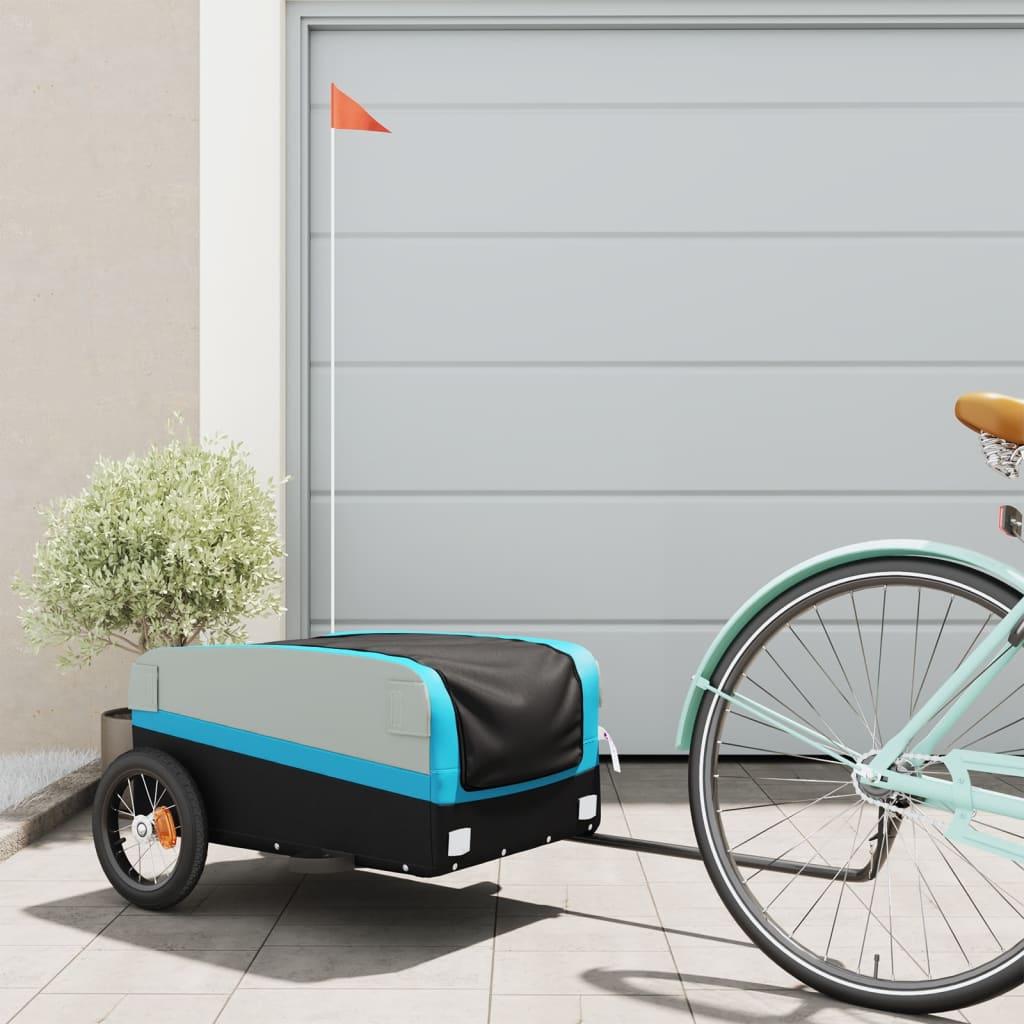 Cykelanhænger 30 kg jern sort og blå