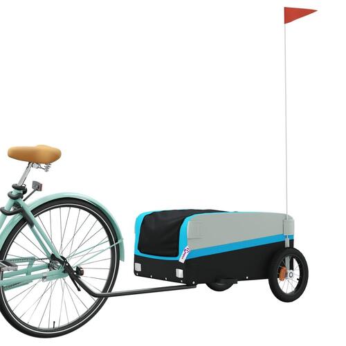Cykelanhænger 30 kg jern sort og blå
