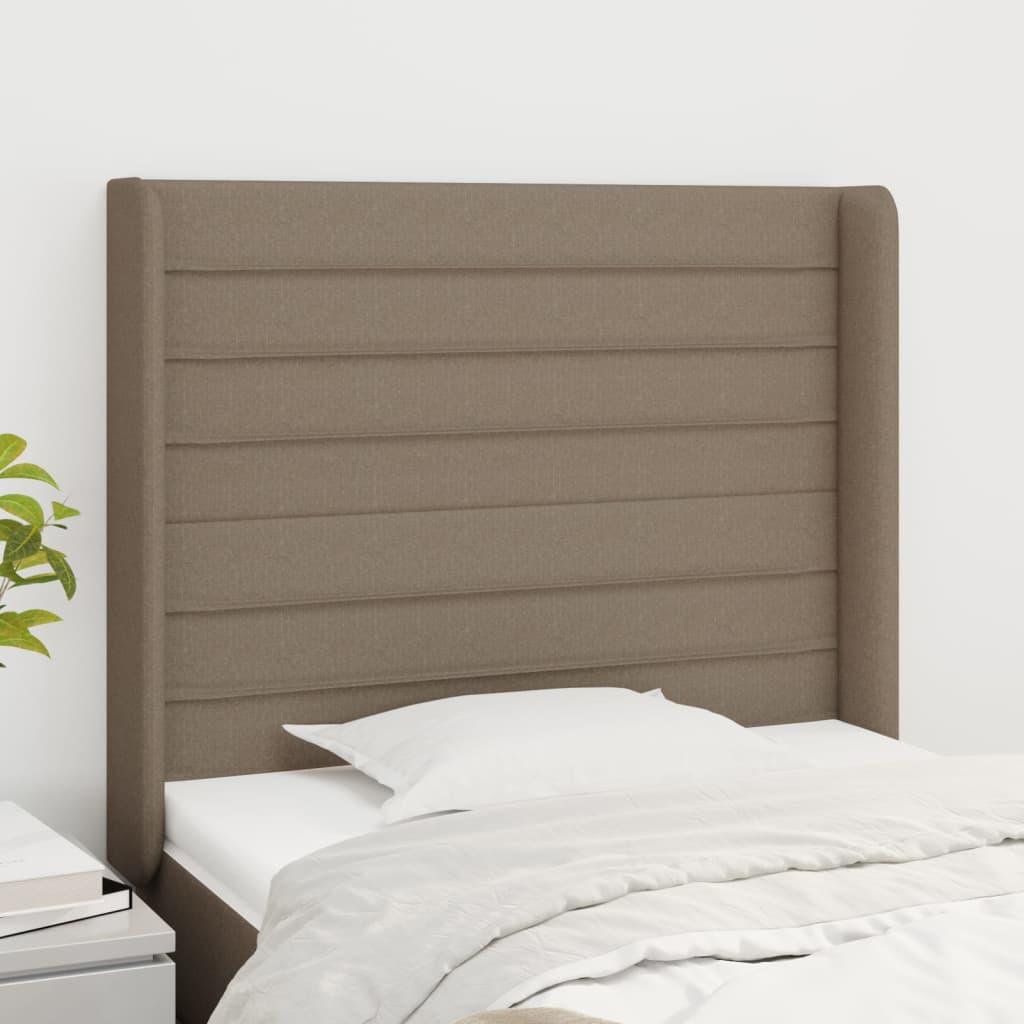 Sengegavl Med Kanter 83X16X78/128 Cm Stof - Gråbrun / 83 x 16 x 118/128 cm