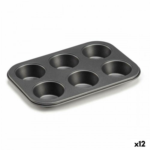 Kinvara bageform til muffins - mørkegrå 18,7 × 3,5 × 26,5 cm (6 huller) - 12 stk.