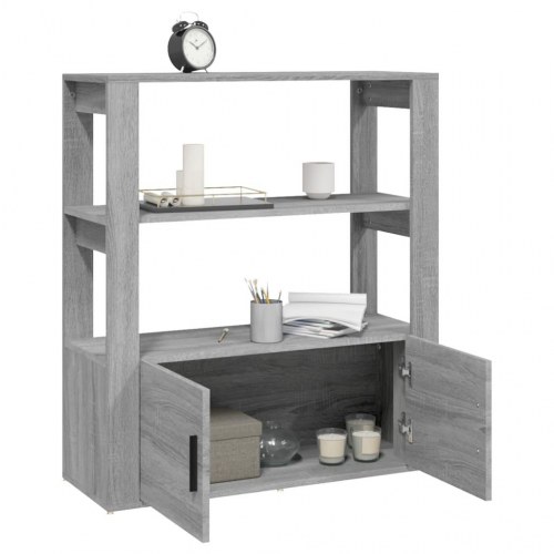 Skænk 80 x 30 x 90 cm i konstrueret træ - grå sonoma-eg