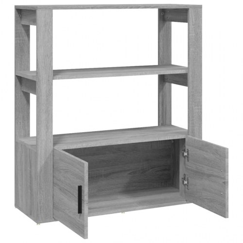 Skænk 80 x 30 x 90 cm i konstrueret træ - grå sonoma-eg