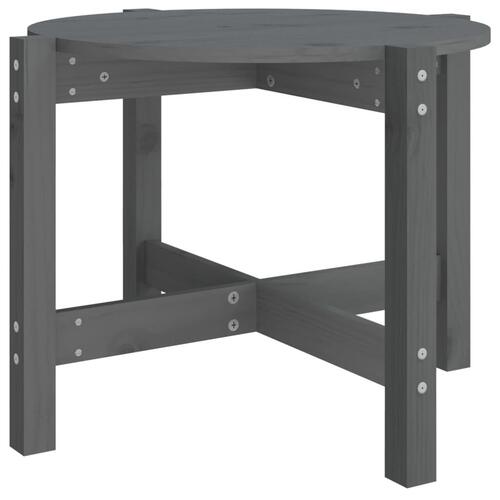 Sofabord Ø 62,5x45 cm massivt fyrretræ grå