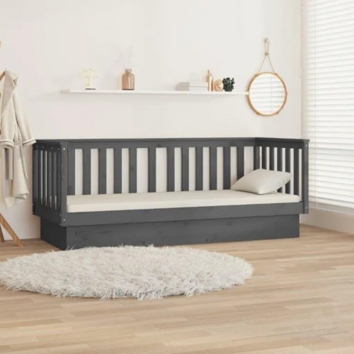 Daybed 90x190 cm massivt fyrretræ grå