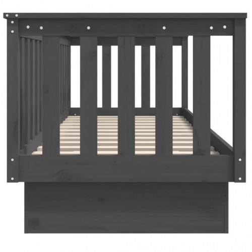 Daybed 90x190 cm massivt fyrretræ grå