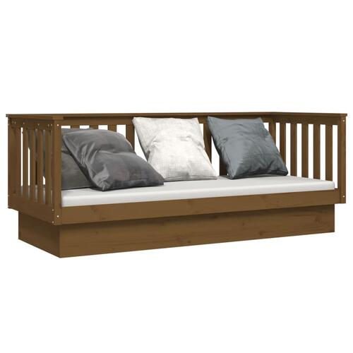 Daybed 90x190 cm massivt fyrretræ gyldenbrun