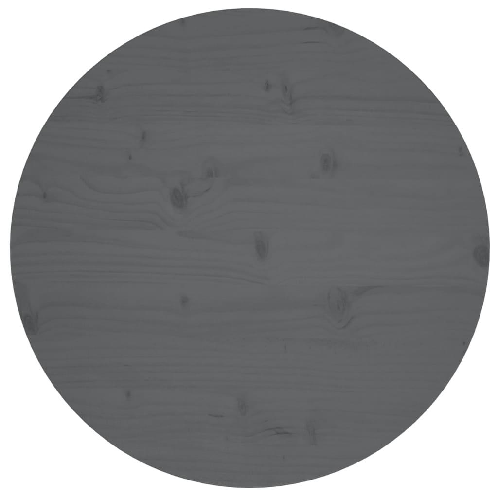 Bordplade grå Ø60x2,5 cm massivt fyrretræ