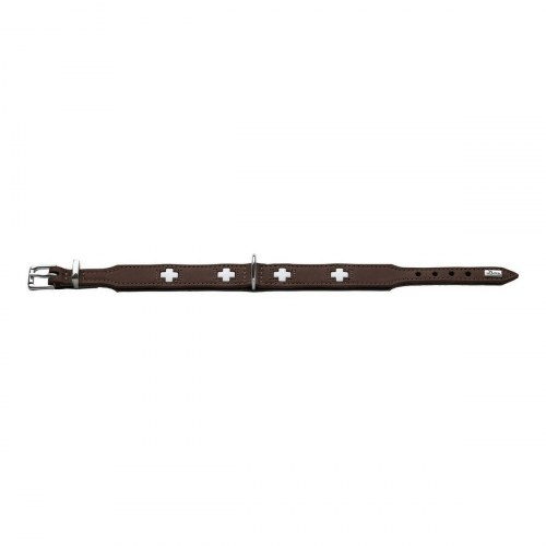 Hunter hundehalsbånd Swiss, brun 38-43,5 cm