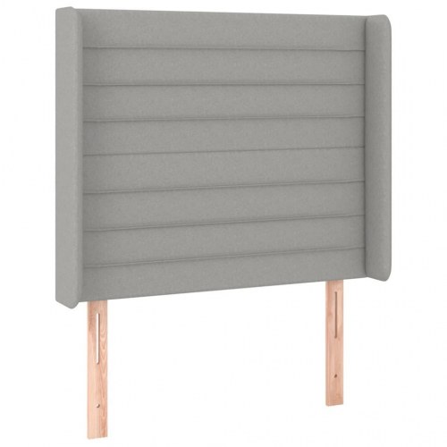 Sengegavl med kanter 93 x 16 x 118/128 cm stof - lysegrå