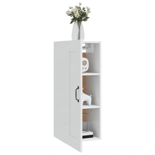 Vægskab 35x34x90 cm konstrueret træ hvid højglans