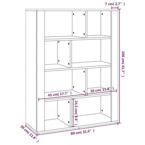 Skænk 80x30x106 cm konstrueret træ sort