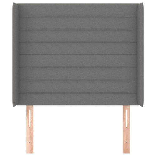 Sengegavl med kanter 93 x 16 x 118/128 cm - mørkegrå