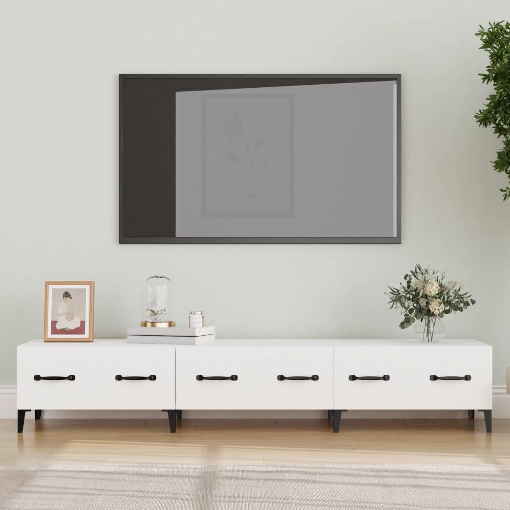 Tv-bord 150x34,5x30 cm konstrueret træ hvid