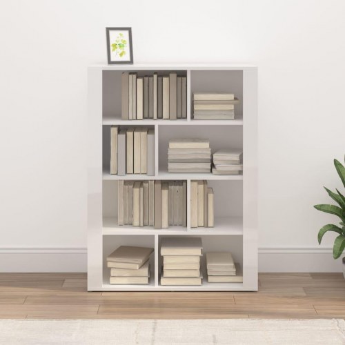 Skænk 80x30x106 cm konstrueret træ hvid højglans