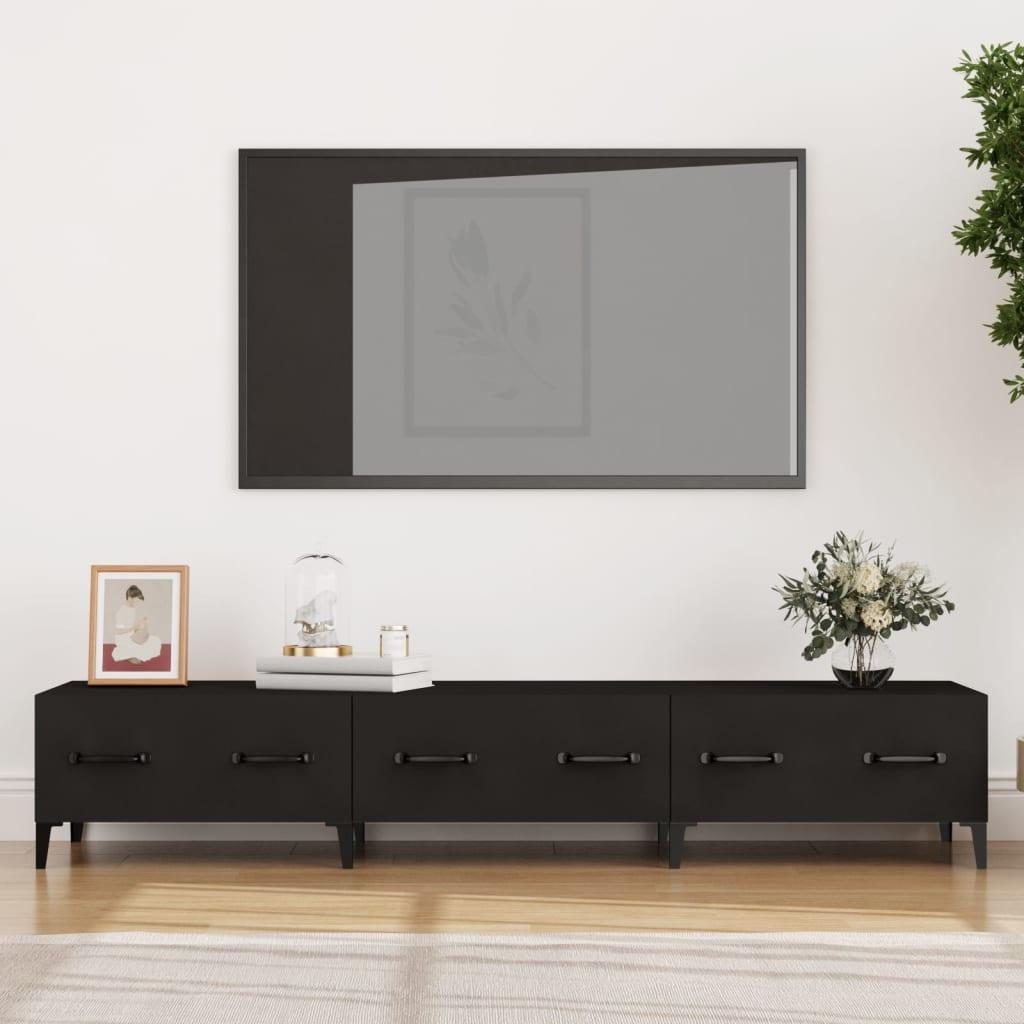 Tv-bord 150x34,5x30 cm konstrueret træ sort