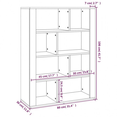 Skænk 80x30x106 cm konstrueret træ sonoma-eg