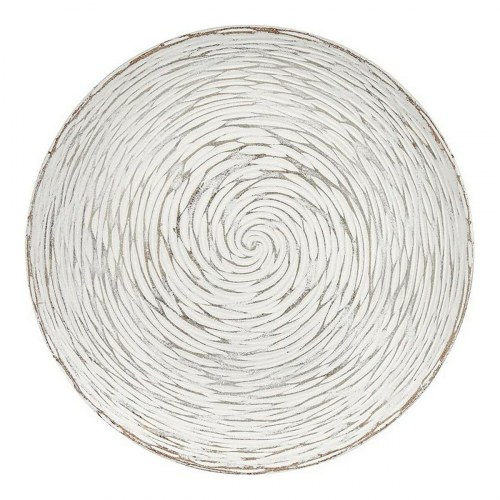 Sidebord - hvid/brun træ, 40 × 39 × 40 cm, spiraler