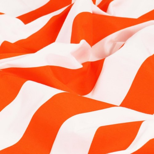Gardiner med metalringe 2 stk. 140 x 245 cm stof striber orange