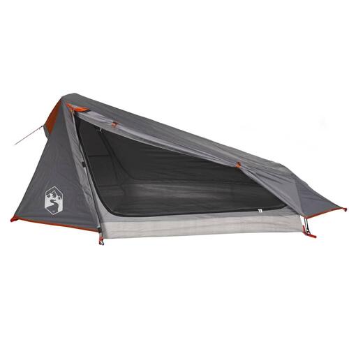 1-personers campingtelt vandafvisende grå og orange