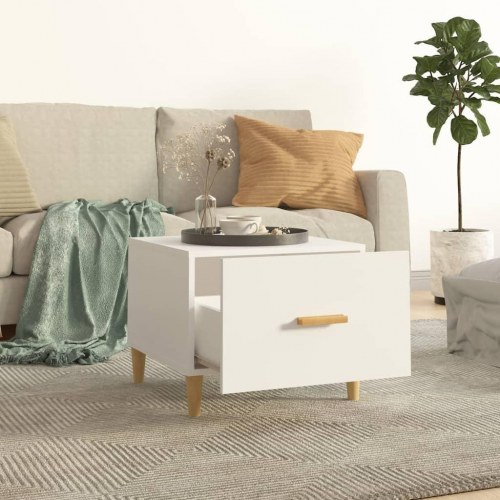 Sofabord 50x50x40 cm konstrueret træ hvid