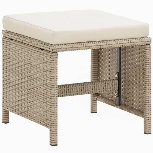 Spisebordssæt til haven 9 dele med hynder polyrattan beige
