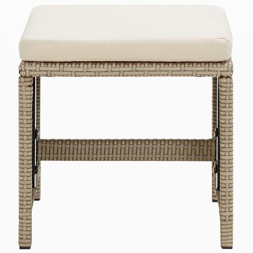 Spisebordssæt til haven 9 dele med hynder polyrattan beige