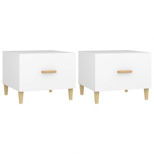 Sofaborde 2 stk. 50 x 50 x 40 cm - hvid