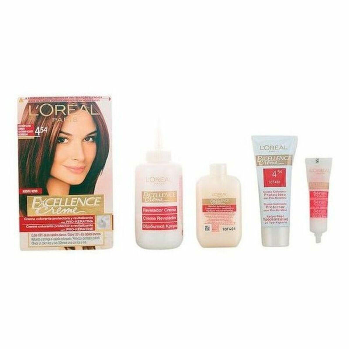 Hårfarve permanent LOreal Paris Excellence Creme - Kastanje Mahogni Kobber 4,54 (192 ml)