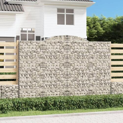 Buede gabionkurve 9 stk. 300x50x200/220 cm galvaniseret jern