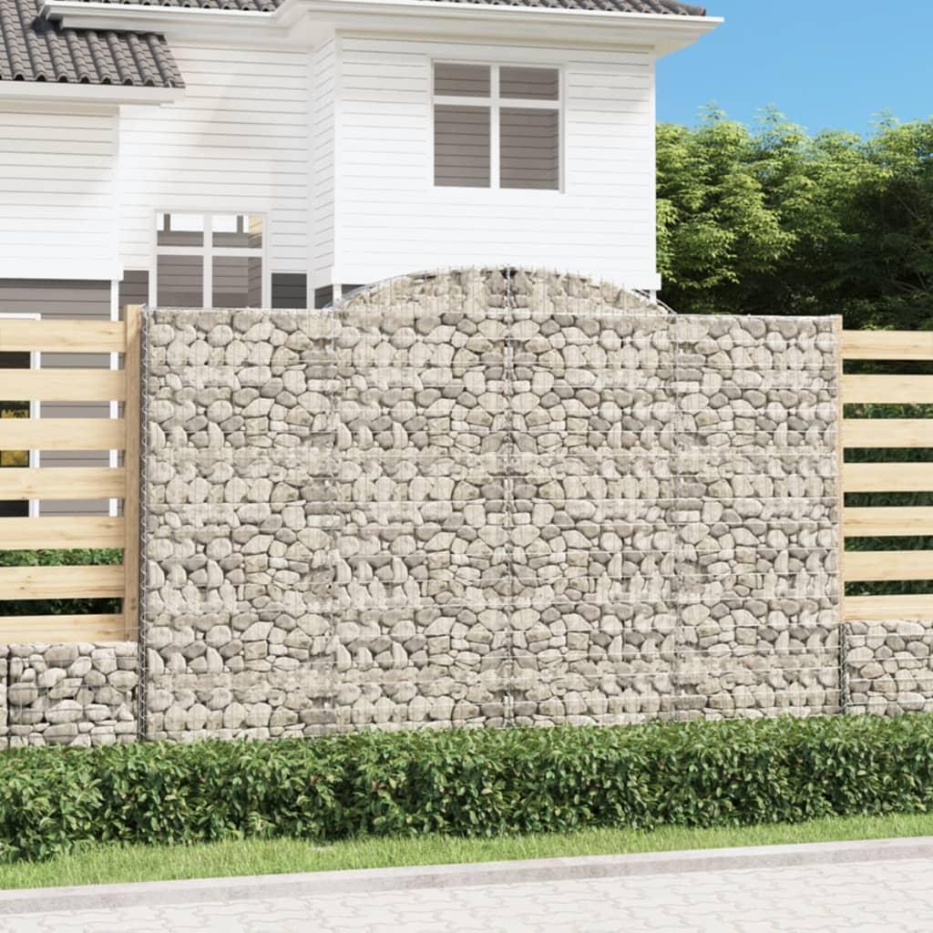 Buede gabionkurve 9 stk. 300x50x200/220 cm galvaniseret jern