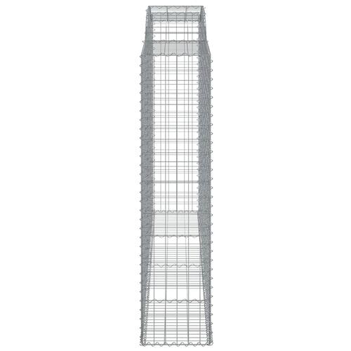 Buede gabionkurve 9 stk. 300x50x200/220 cm galvaniseret jern