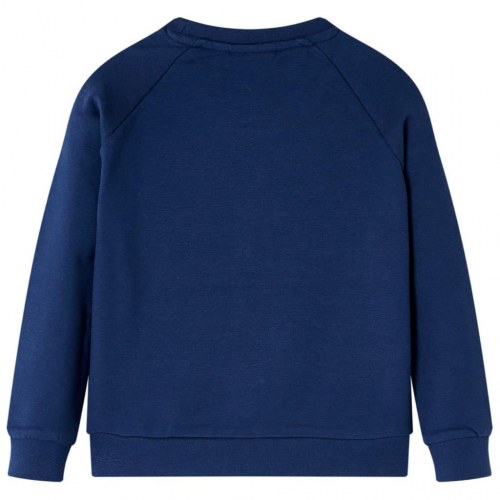 Sweatshirt til børn str. 92 - marineblå med paillet-giraf