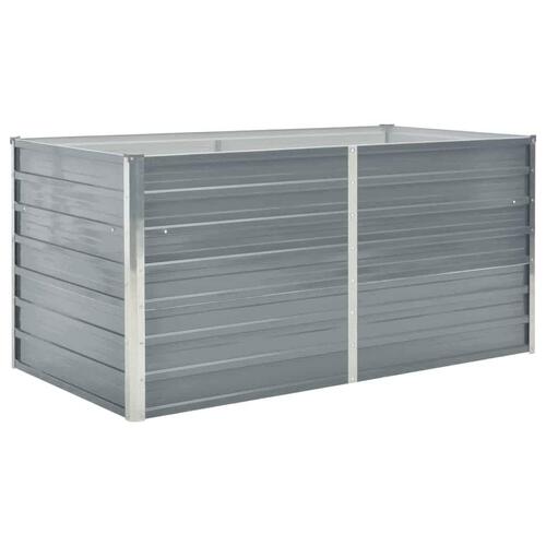 Hævet havekasse 160 x 80 x 77 gråt galvaniseret stål