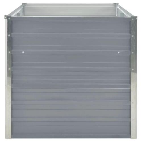Hævet havekasse 160 x 80 x 77 gråt galvaniseret stål