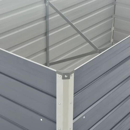 Hævet havekasse 160 x 80 x 77 gråt galvaniseret stål