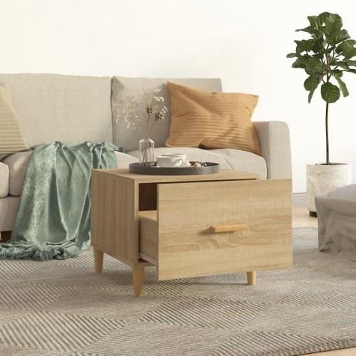 Sofaborde 2 stk. 50x50x40 cm konstrueret træ sonoma-eg