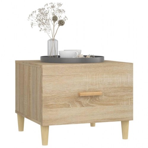 Sofaborde 2 stk. 50x50x40 cm konstrueret træ sonoma-eg
