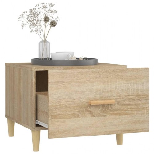 Sofaborde 2 stk. 50x50x40 cm konstrueret træ sonoma-eg
