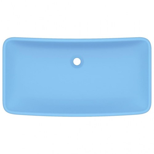 Luksuriøs håndvask 71x38 cm rektangulær keramik mat lyseblå