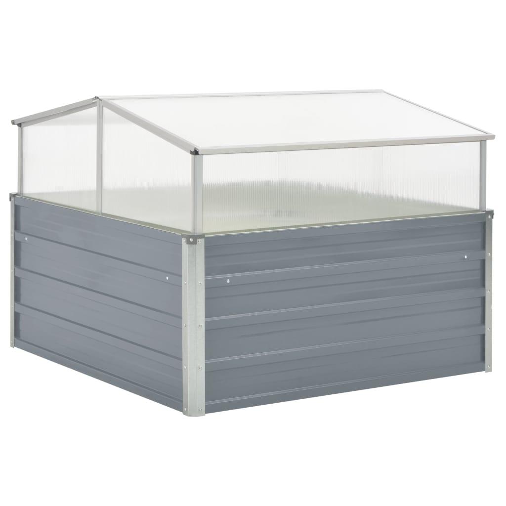 Drivhus 100x100x85 cm galvaniseret stål grå