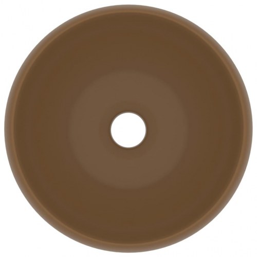 Luksuriøs håndvask 40x15 cm rund keramik mat cremefarvet