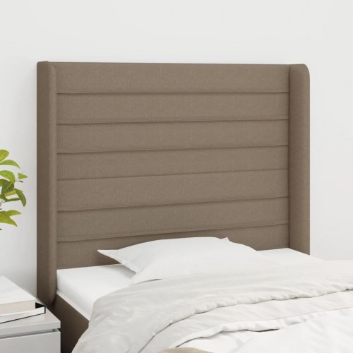 Sengegavl med kanter 103 x 16 x 118/128 cm - gråbrun