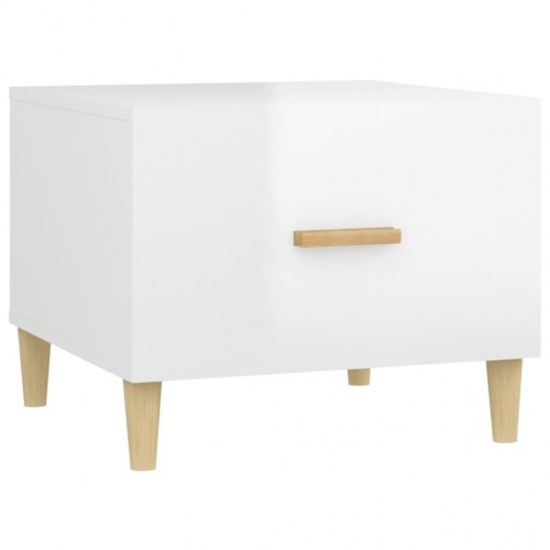 Sofabord 50×50×40 cm - hvid højglans, konstrueret træ