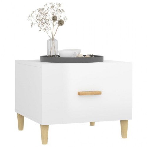 Sofabord 50×50×40 cm - hvid højglans, konstrueret træ