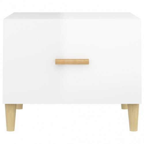 Sofabord 50×50×40 cm - hvid højglans, konstrueret træ