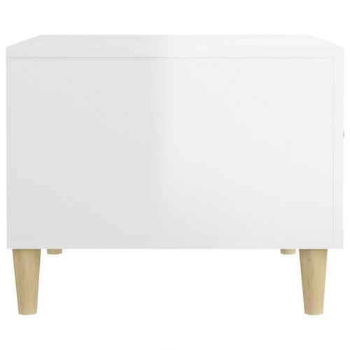 Sofabord 50×50×40 cm - hvid højglans, konstrueret træ