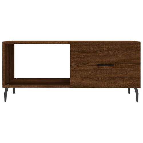 Sofabord 90x50x40 cm konstrueret træ brun egetræsfarve