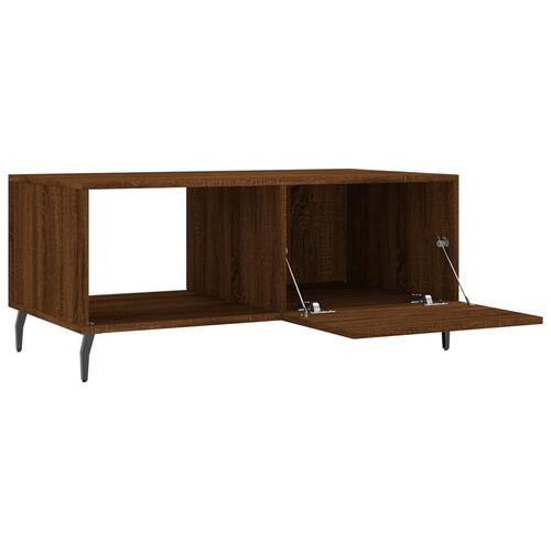Sofabord 90x50x40 cm konstrueret træ brun egetræsfarve