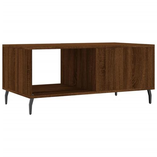 Sofabord 90x50x40 cm konstrueret træ brun egetræsfarve